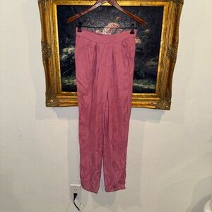 Eikō ai High Waist Pink Floral Print Crossover Waist Cropped Pants Size M